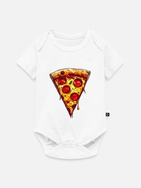Pizza - Baby Premium Kurzarmbody - Weiß