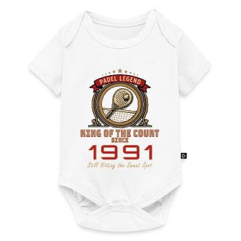 Légende du Padel 1991, T-shirt d’anniversaire, sweat à capuche, tasse - Body à manches courtes Premium Bébé - blanc - Devant