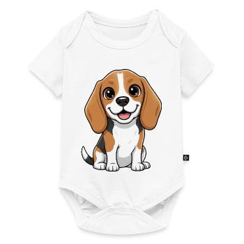 Cute Beagle Cartoon Dog Friend of Man - Baby Premium short-sleeve bodysuit - white - Front