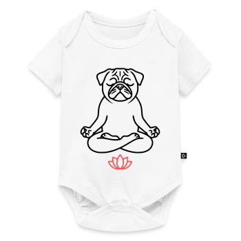 Plan de méditation sur le yoga carlin - Body à manches courtes Premium Bébé - blanc - Devant