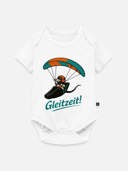 Gleizeit Paragliding Mascot - Baby Premium Kurzarmbody - Weiß