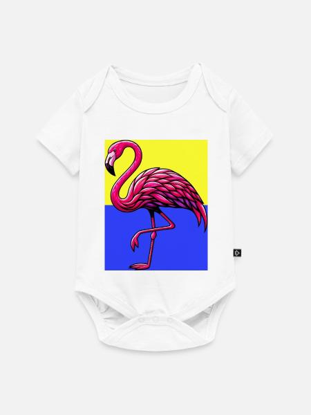 Flamingo - Baby Premium Kurzarmbody - Weiß