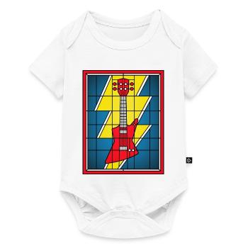 Stained Glass Guitar with Lightning Bolt - Baby Premium short-sleeve bodysuit - white - Front