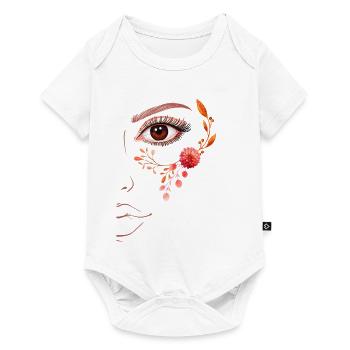 Boho Line Art Floral Design - Baby Premium short-sleeve bodysuit - white - Front