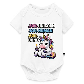 Unicorn Burnout Birthday Meme - Baby Premium short-sleeve bodysuit - white - Front