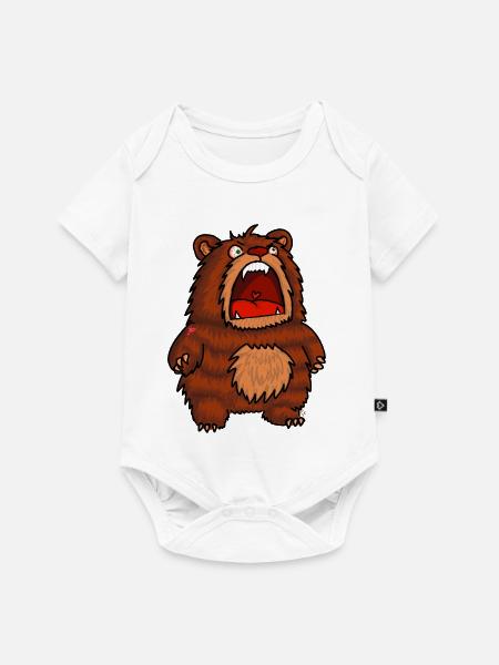 Hangry Bear - Baby Premium Kurzarmbody - Weiß