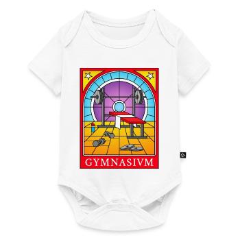 Stained Glass Gym Scene Illustration - Baby Premium short-sleeve bodysuit - white - Front