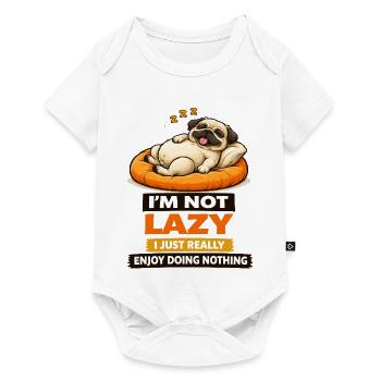 Pas paresseux, juste un petit carlin qui ne profite de rien. - Body à manches courtes Premium Bébé - blanc - Devant