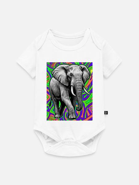 Elefant - Baby Premium Kurzarmbody - Weiß