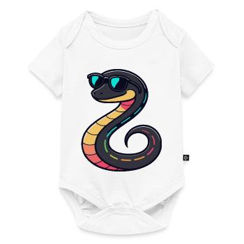 Neon Snake with Glasses - Baby Premium short-sleeve bodysuit - white - Front