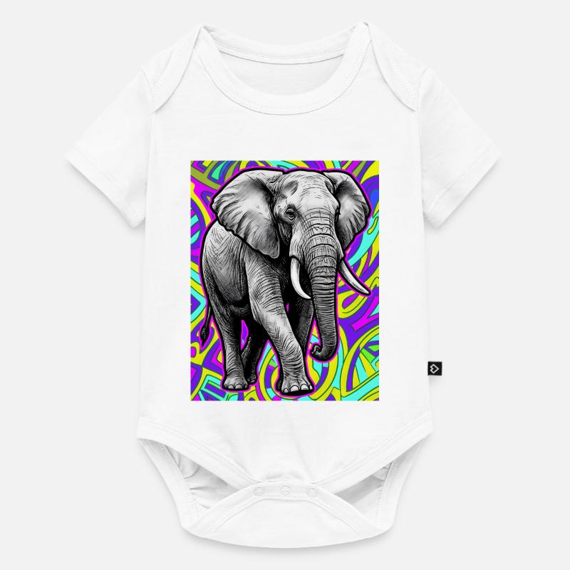 éléphant - Body à manches courtes Premium Bébé - blanc