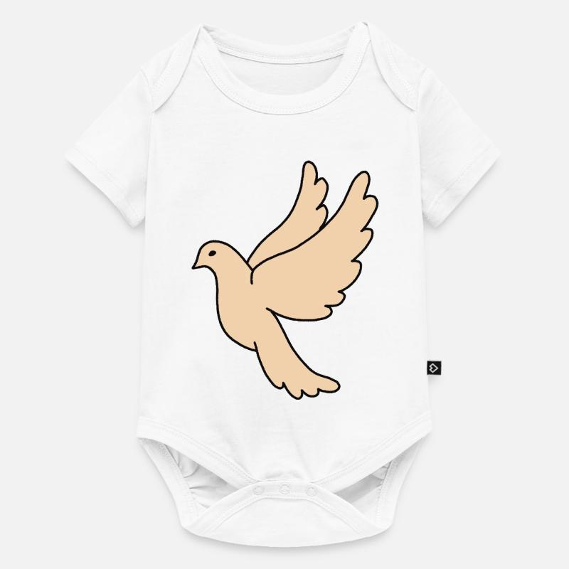 Colombe de la Paix Beige - Body à manches courtes Premium Bébé - blanc