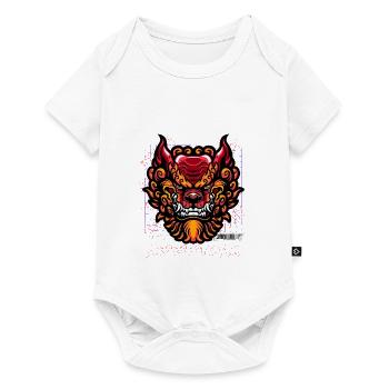 Neon-Drachen-Porträtfeuer - Baby Premium Kurzarmbody - Weiß - Vorne