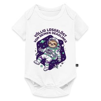 Astronaut Faultier Deadline Weltraum Design - Baby Premium Kurzarmbody - Weiß - Vorne