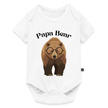 Chemise Papa Ours Chemise drôle de Nerd Bear - Body à manches courtes Premium Bébé - blanc - Devant