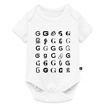 Typography G letter mosaic design - Baby Premium short-sleeve bodysuit - white - Front