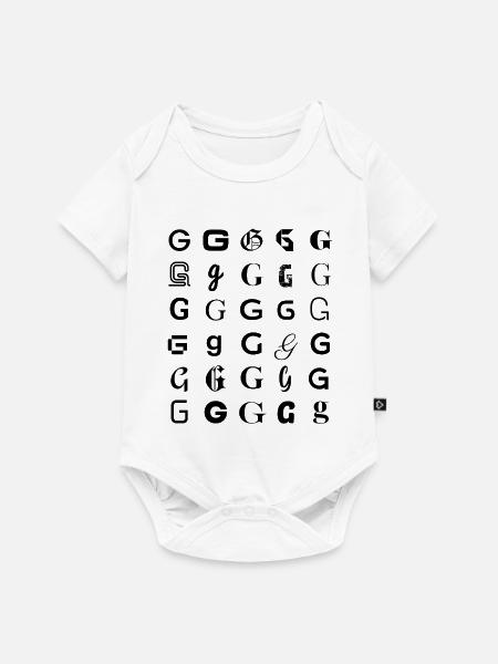Typografie G-Buchstaben-Mosaikdesign - Baby Premium Kurzarmbody - Weiß