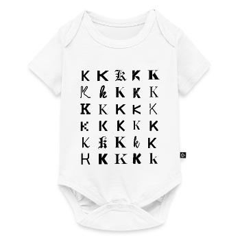Typography 'K' monogram letter mosaic design. - Baby Premium short-sleeve bodysuit - white - Front