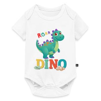 Dino - Baby Premium Kurzarmbody - Weiß - Vorne