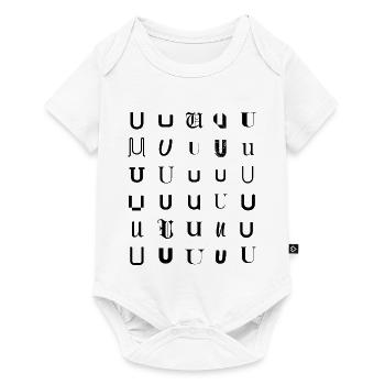 Typography U monogram letter mosaic design. - Baby Premium short-sleeve bodysuit - white - Front