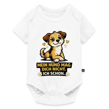 Hundebesitzer T-Shirt lustiger Spruch Hund Geschen - Baby Premium Kurzarmbody - Weiß - Vorne