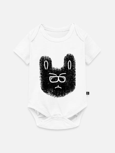 Nerdhase mit Brille - Baby Premium Kurzarmbody - Weiß