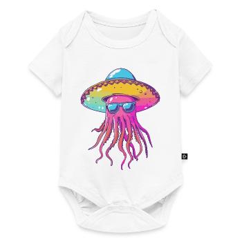 Sombrero drôle de méduse - Body à manches courtes Premium Bébé - blanc - Devant