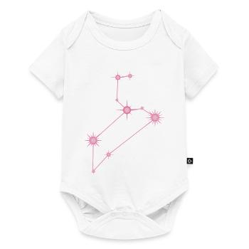Constellation de l’étoile du Lion Signe du zodiaque rose pastel - Body à manches courtes Premium Bébé - blanc - Devant