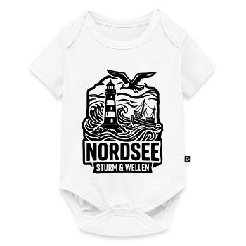 Nordsee Sturm und Wellen - Baby Premium Kurzarmbody - Weiß - Vorne