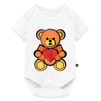 Bear with Heart Block Art - Baby Premium short-sleeve bodysuit - white - Front