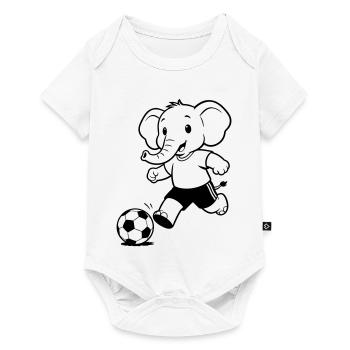 Elephant Football - Baby Premium Kurzarmbody - Weiß - Vorne