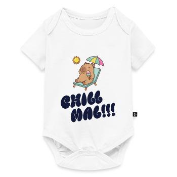 Sonnenbär am Strand mit Eis - Baby Premium short-sleeve bodysuit - white - Front