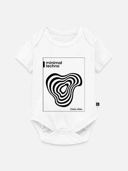 minimalistisches Techno-Plakatdesign - Baby Premium Kurzarmbody - Weiß