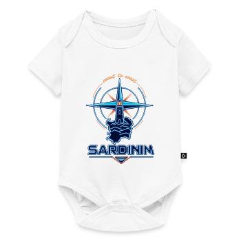 Neon lighthouse compass Sardinia travel badge - Baby Premium short-sleeve bodysuit - white - Front