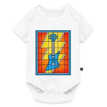 Stained Glass Blue Guitar - Baby Premium short-sleeve bodysuit - white - Front