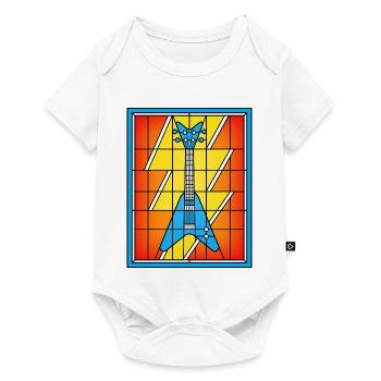 Stained Glass Blue Guitar - Baby Premium short-sleeve bodysuit - white - Front