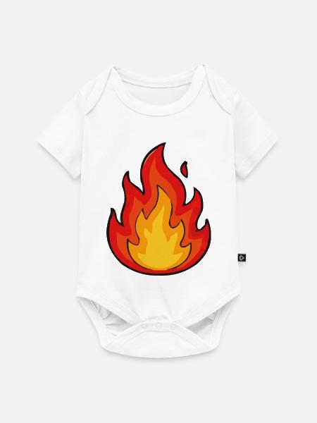 Flammenkraft Feuer-Icon - Baby Premium Kurzarmbody - Weiß