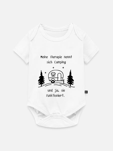 Camping Therapie - Baby Premium Kurzarmbody - Weiß