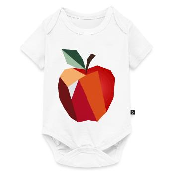 Geometrischer Apfel–Minimalistisches Frucht Design - Baby Premium Kurzarmbody - Weiß - Vorne