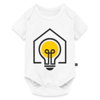 Electrician House Light Bulb Motif - Baby Premium short-sleeve bodysuit - white - Front