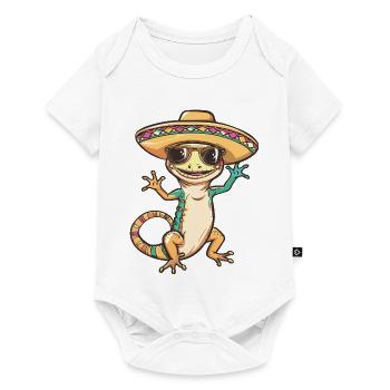 Sombrero comique comique de lézard - Body à manches courtes Premium Bébé - blanc - Devant