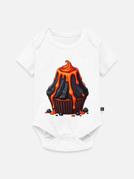 Vulkanischer Lava Cupcake - Baby Premium Kurzarmbody - Weiß