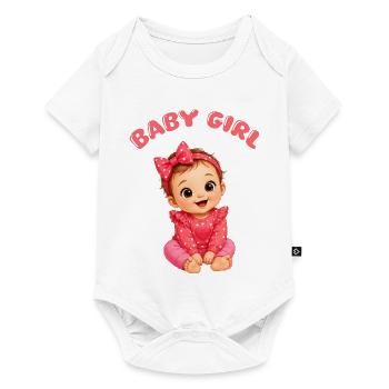 Graphique de cœur de petite fille - Body à manches courtes Premium Bébé - blanc - Devant