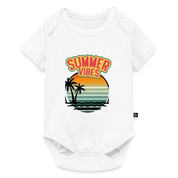 Summer Feelings Palm Sunset Retro - Baby Premium Kurzarmbody - Weiß - Vorne