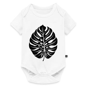 Feuille de Monstera - Body à manches courtes Premium Bébé - blanc - Devant