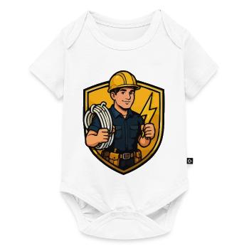 Bauarbeiter Blitz-Symbol - Baby Premium Kurzarmbody - Weiß - Vorne