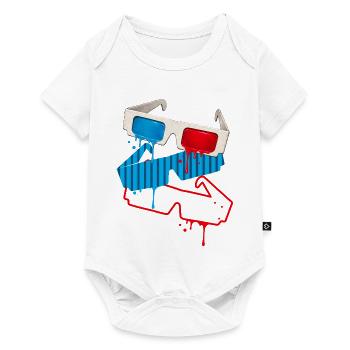 Design de graffiti rétro 3D - Body à manches courtes Premium Bébé - blanc - Devant