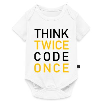 Think Twice Code Once Programmer - Body à manches courtes Premium Bébé - blanc - Devant
