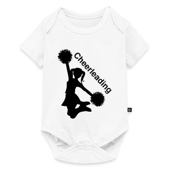 Cheerleading Silhouette mit Pompons - Baby Premium Kurzarmbody - Weiß - Vorne