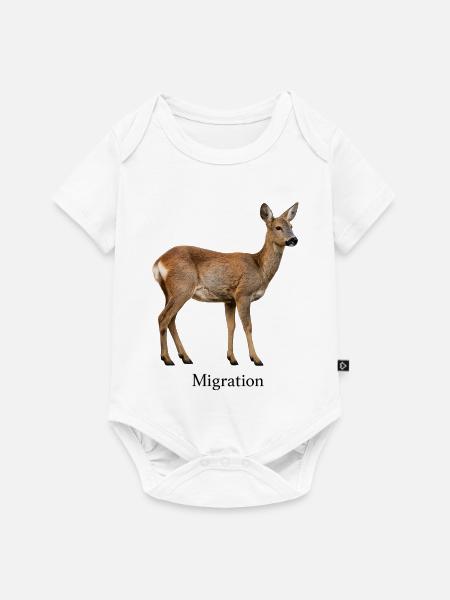 Migration Reh Motiv - Baby Premium Kurzarmbody - Weiß